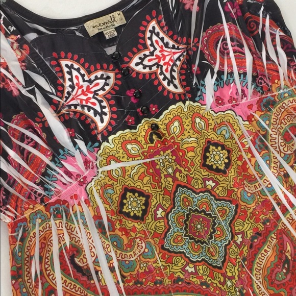 ONE WORLD Black/Floral Maxi Dress, Size Medium - Picture 3 of 8